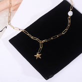 Pentagram pearl necklace