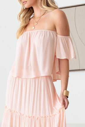 Gilli Frill Off-Shoulder Tiered Dress