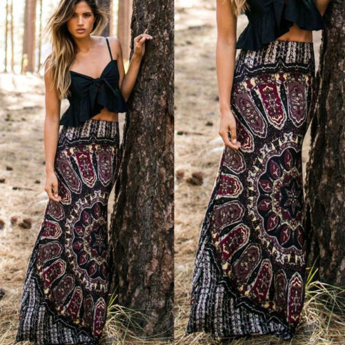 Temperament printed skirt