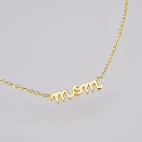 Sterling Silver Letter MOM Mother's Day Pendant Necklace