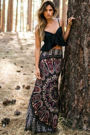 Temperament printed skirt