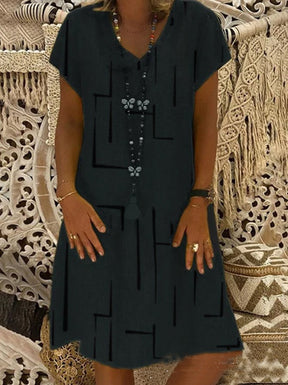 Printed V-neck Dress Women