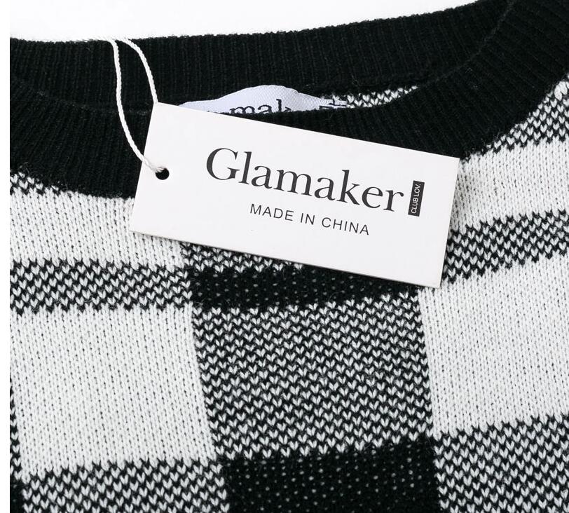 Short skirt suit plaid sweater bag hip skirt
