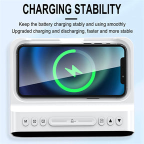 15W Three-in-one Wireless Charger Temperature Tester Multi Alarm Clock Fast Charging Mobile Phone Usb Charger Charging Station