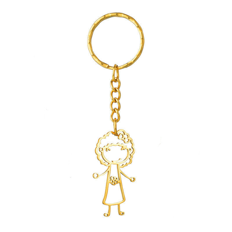 Private Custom Stainless Steel Children's Hand-painted Graffiti Necklace