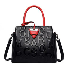 Leather Texture Middle-aged Mom Tote Bag For Women