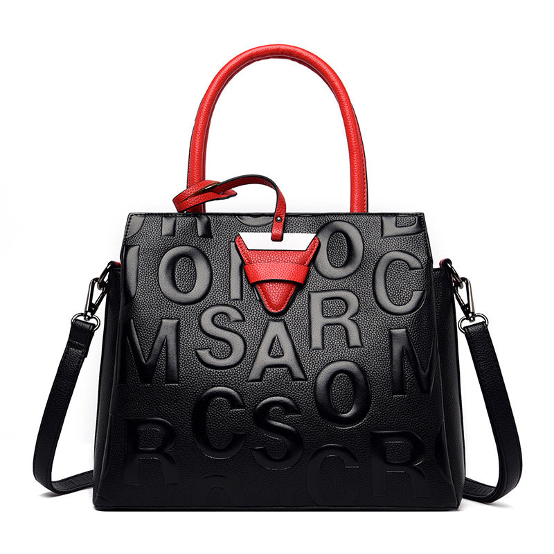 Leather Texture Middle-aged Mom Tote Bag For Women
