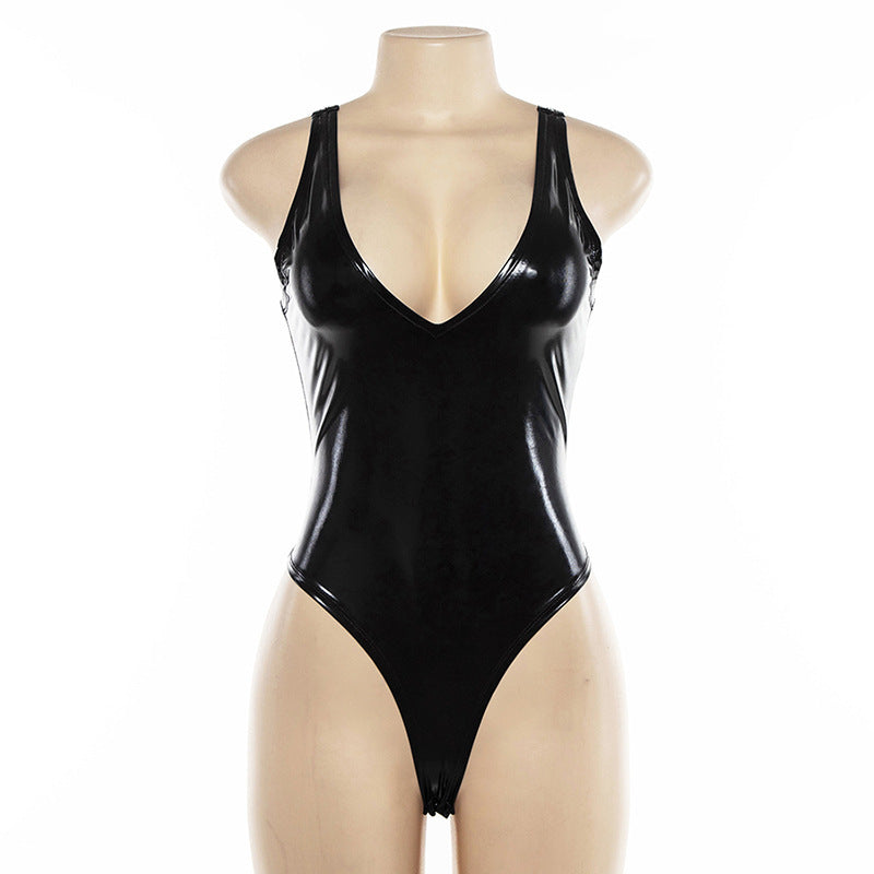 Triangular One-Piece Swimsuit Low Cut Tight Swimsuit