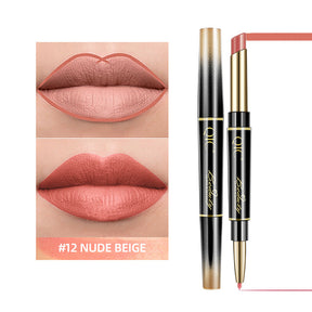 2-in-1 Matte Waterproof Non-Stick Lipstick Pencil