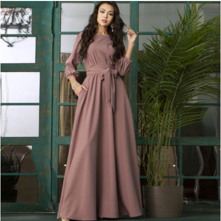 Lantern Sleeve long dress