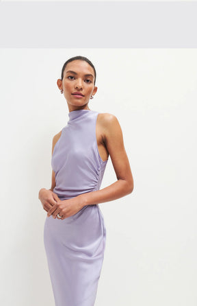 French Waist Slim Backless Acetate Dress