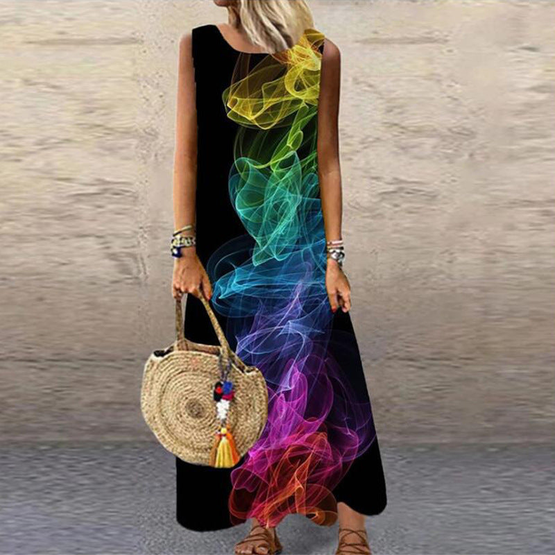 Women's Digital Printing Short Sleeve Dress