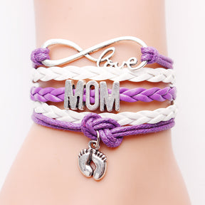 Hand-woven Infinite Love Mom Foot Bracelet