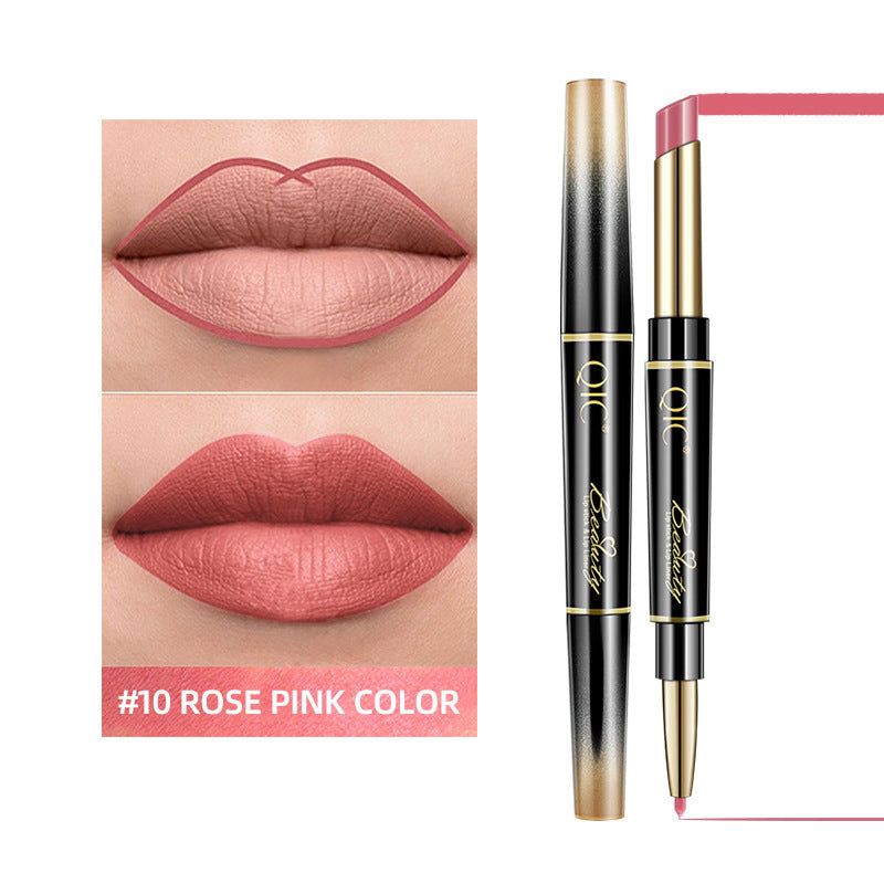 2-in-1 Matte Waterproof Non-Stick Lipstick Pencil