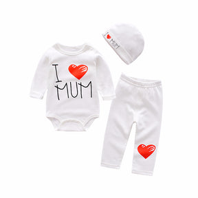 Love mom and dad series three-piece suit