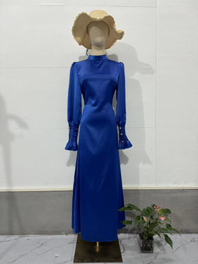 Ladies New Pleated Waist Tight Tied Dress
