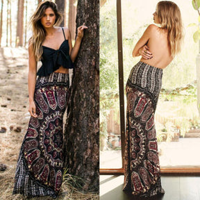 Temperament printed skirt