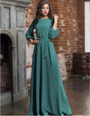Lantern Sleeve long dress