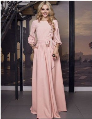 Lantern Sleeve long dress