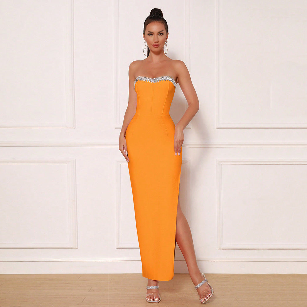 Women's Fashion Shoulder-baring Split Dress