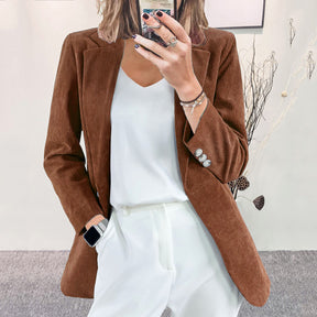 Women's Elegant Slim Corduroy Suit Jacket