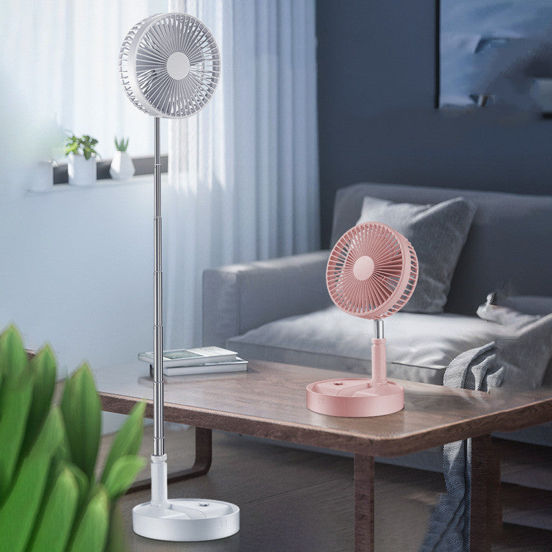 Portable Retractable USB Charging Fan With Ring Light Timing Control Touch Control Panel