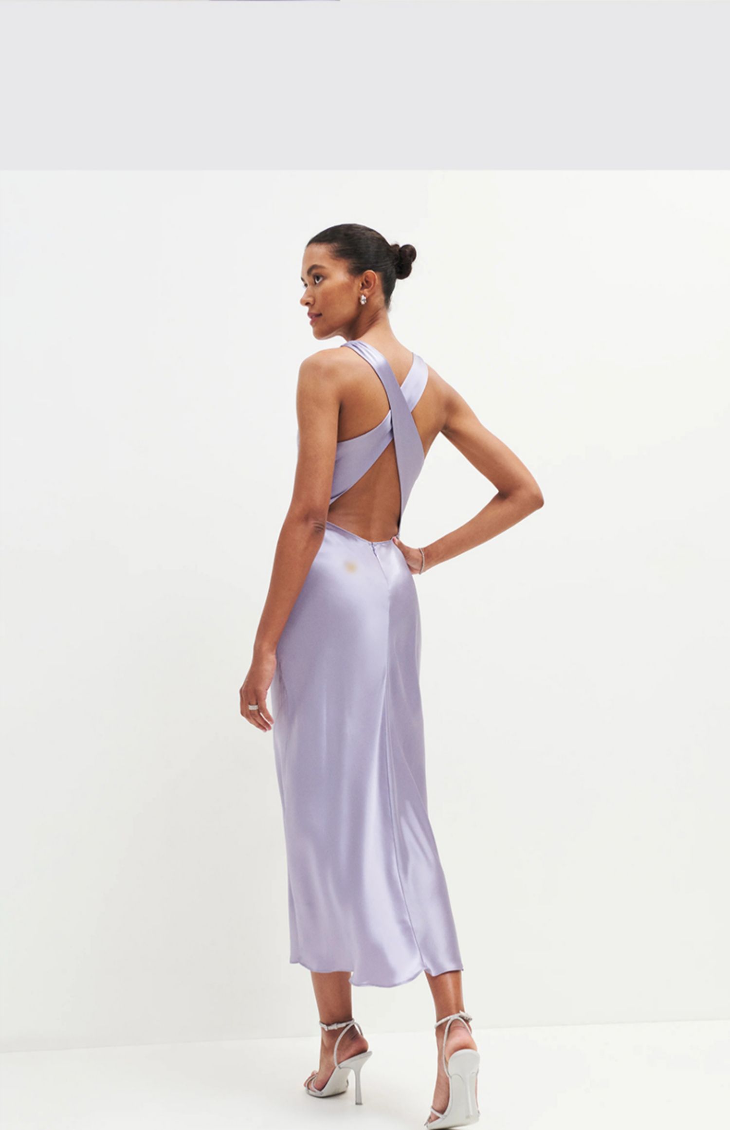 French Waist Slim Backless Acetate Dress