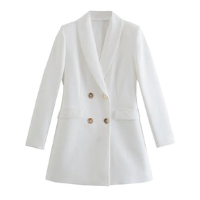 New Fashion Temperament Lapel Long Sleeve Double Breasted Multicolor Suit Jacket