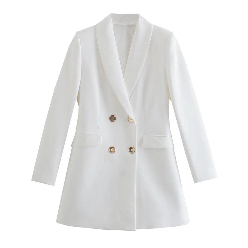 New Fashion Temperament Lapel Long Sleeve Double Breasted Multicolor Suit Jacket
