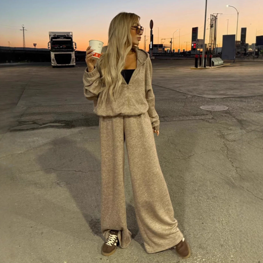 Elastic Trousers Two-piece Set Women
