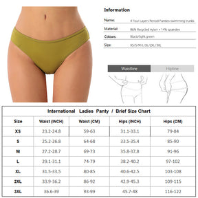 Mid-waist Solid Color Four-layer Leak-proof Menstrual Underwear