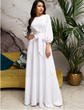 Lantern Sleeve long dress