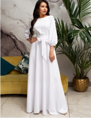 Lantern Sleeve long dress