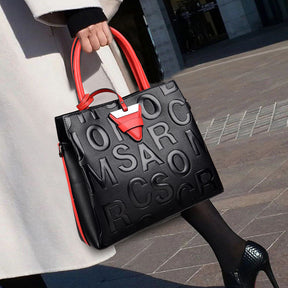 Leather Texture Middle-aged Mom Tote Bag For Women