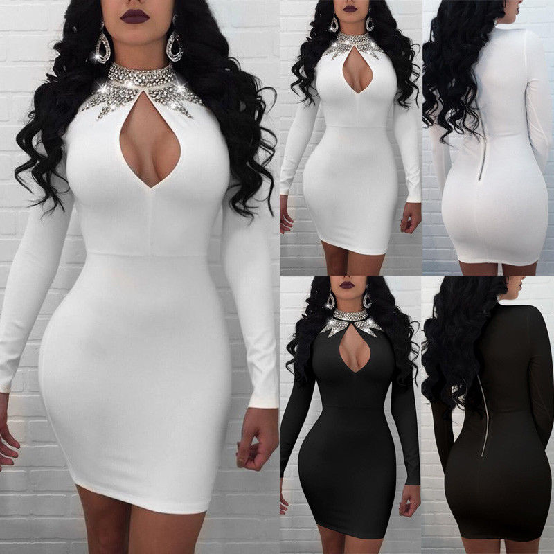 Women's Long Sleeve Dress Club Bar Sexy Dress Women