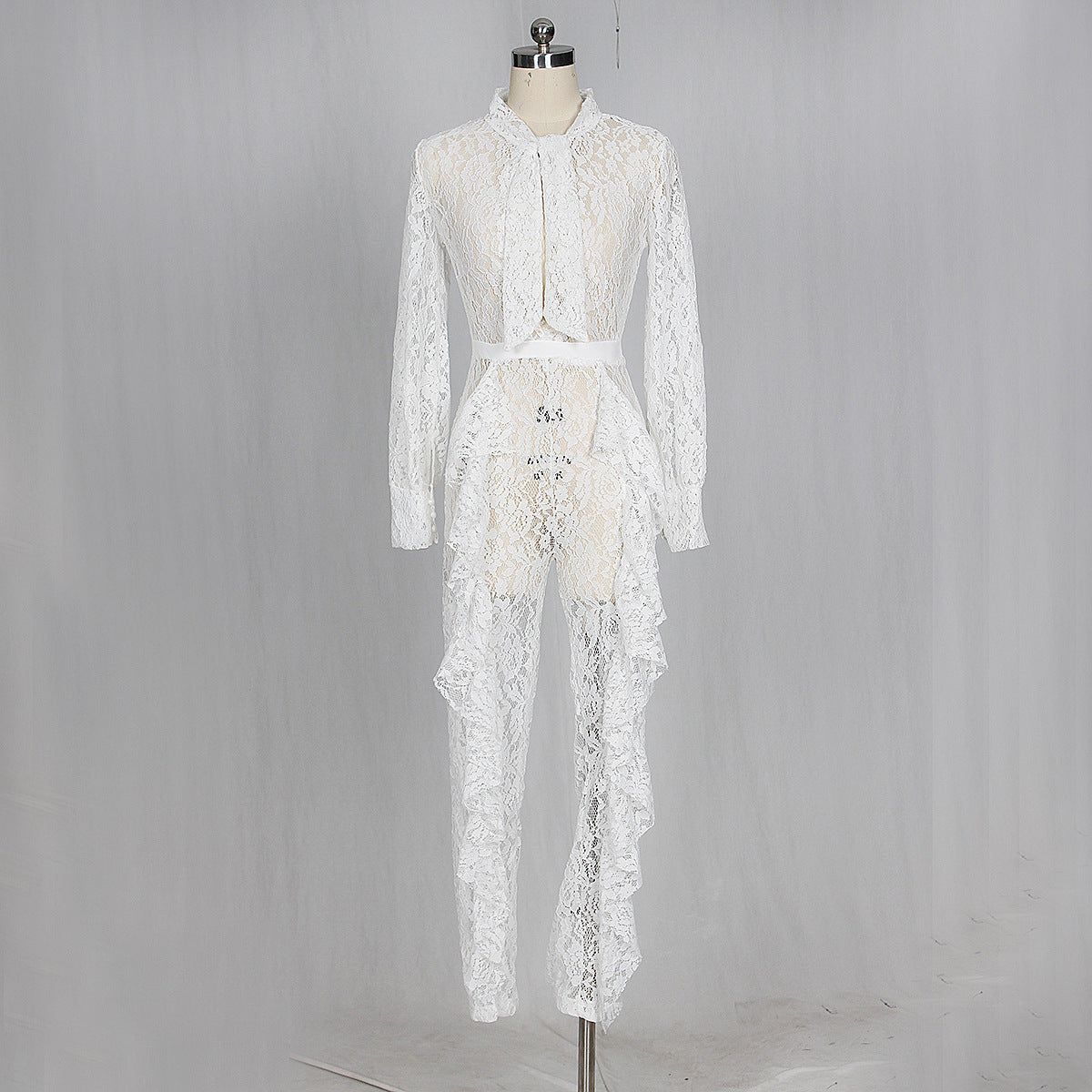 Lace tie jumpsuit
