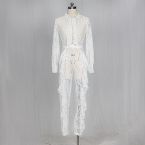 Lace tie jumpsuit