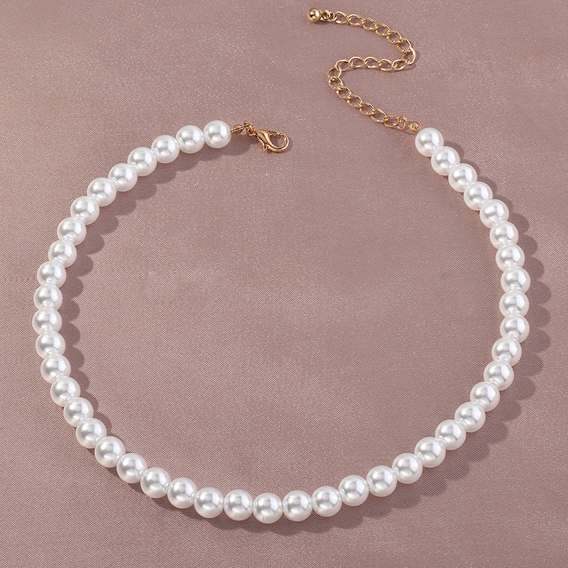 Elegant Round  Pearl Necklace Temperament Pearl Necklace