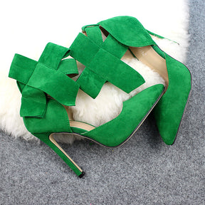 Big Bow Pumps Women Thin High Heel Shoes For Party Festival