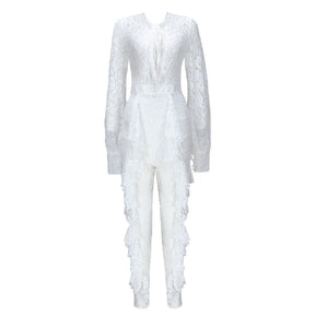 Lace tie jumpsuit