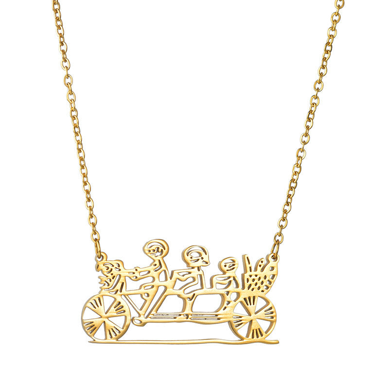 Private Custom Stainless Steel Children's Hand-painted Graffiti Necklace