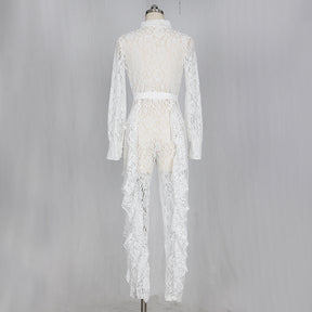 Lace tie jumpsuit