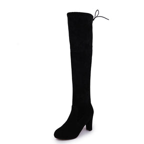 Black Knee High Boots For Women Shoes High Heel Long Boots