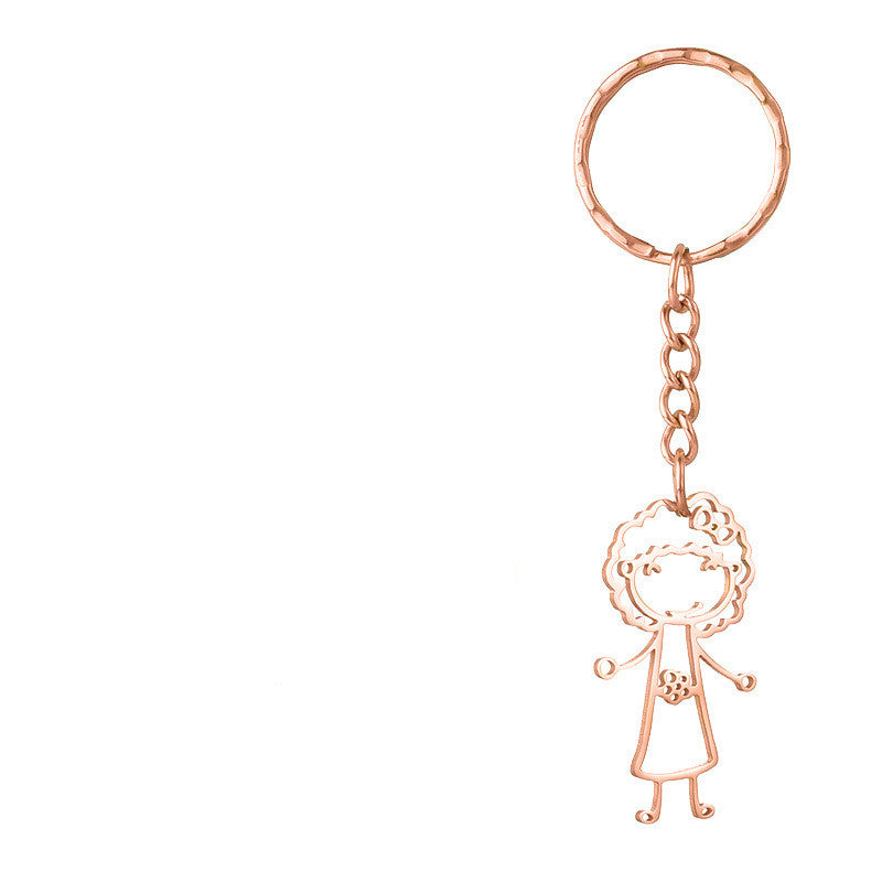 Private Custom Stainless Steel Children's Hand-painted Graffiti Necklace