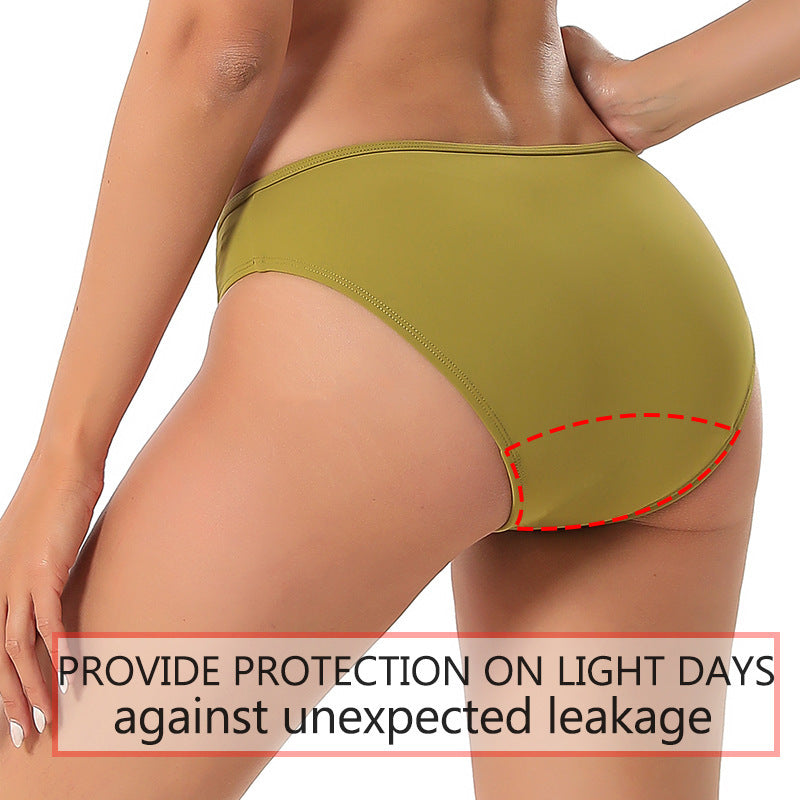 Mid-waist Solid Color Four-layer Leak-proof Menstrual Underwear