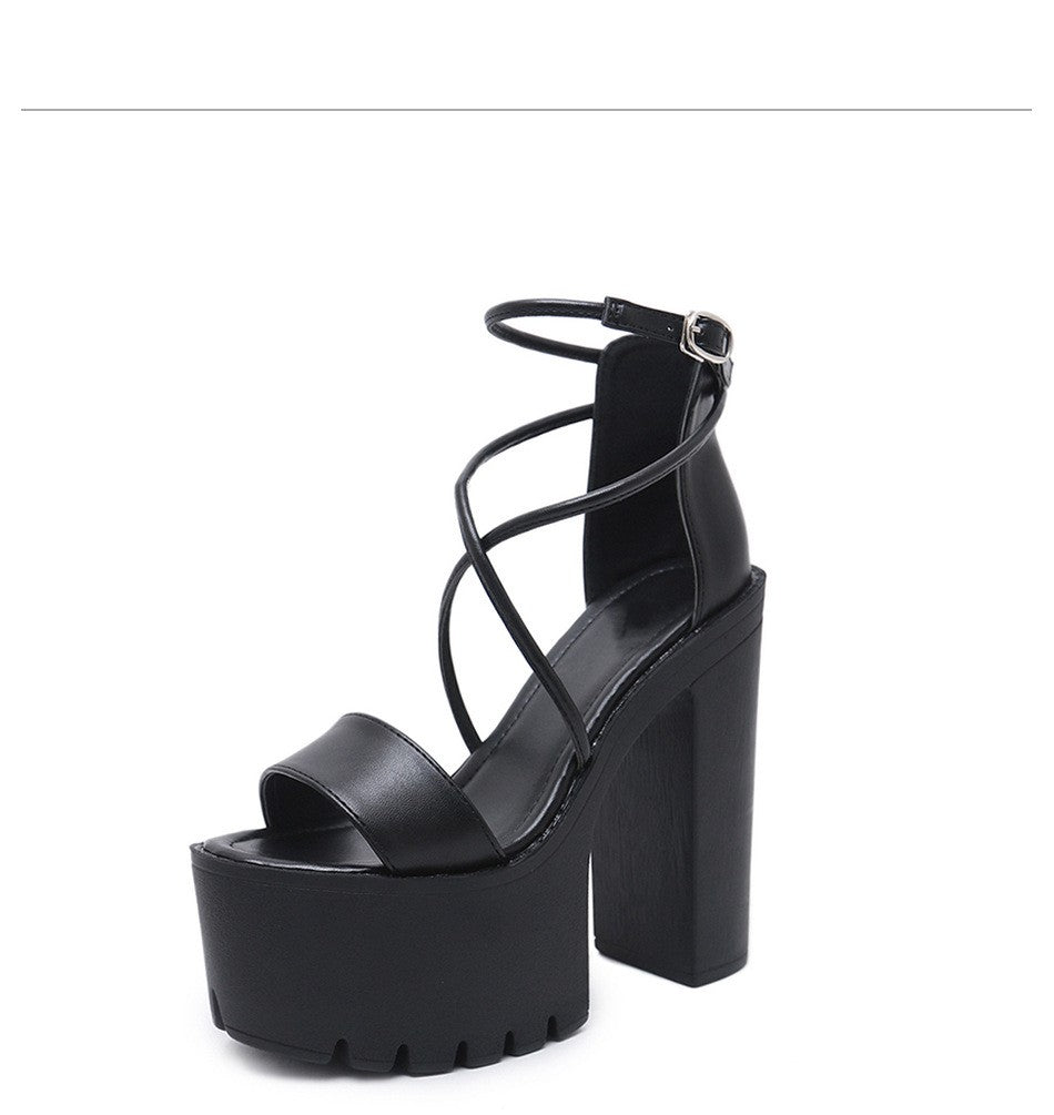 Nightclub Dj Bar Performance Shoes Cross Strap Sandals For Women