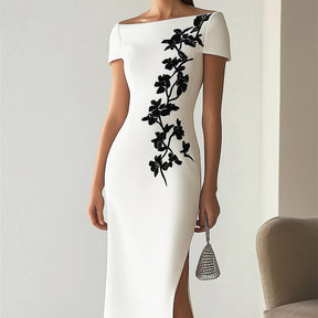 Off Neck Digital Printed Dress