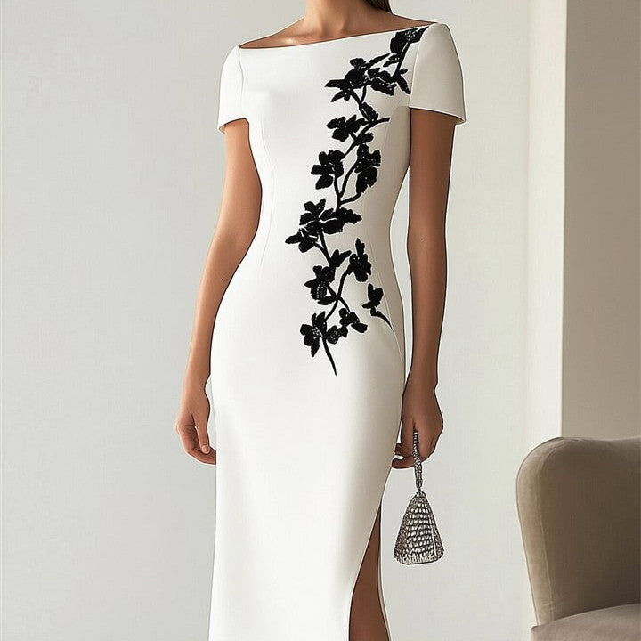 Off Neck Digital Printed Dress