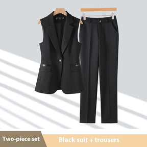 High-end Slim-fit Temperament Professional Vest Two-piece Set