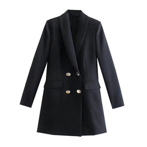 New Fashion Temperament Lapel Long Sleeve Double Breasted Multicolor Suit Jacket